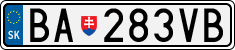 License plate of Slovakia, Cars