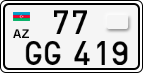 License plate of Azerbaijan, Cars