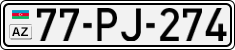 License plate of Azerbaijan, Cars