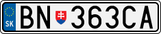 License plate of Slovakia, Cars
