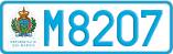 License plate of San Marino, Cars (A1234)