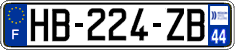 French license plate, SIV (ordinary)