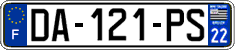 French license plate, SIV (ordinary)