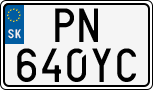 License plate of Slovakia, Cars