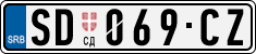 License plate of Serbia, Cars