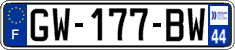 French license plate, SIV (ordinary)