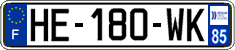 French license plate, SIV (ordinary)