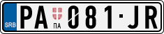 License plate of Serbia, Cars