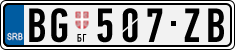 License plate of Serbia, Cars
