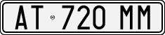 License plate of Italy, Cars (1994 year series)