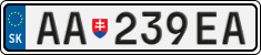 License plate of Slovakia, Cars
