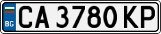 License plate of Bulgaria, Cars