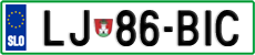 License plate of Slovenia, Cars