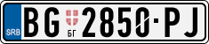 License plate of Serbia, Cars