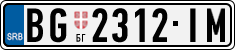 License plate of Serbia, Cars