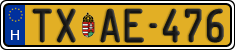 license plates of Hungary, Taxi (2022)