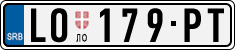 License plate of Serbia, Cars