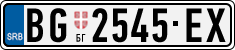License plate of Serbia, Cars