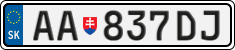 License plate of Slovakia, Cars