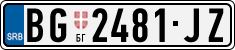 License plate of Serbia, Cars