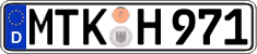 German license plate, Regular plates