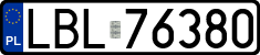 License plates of Poland, Regular car plates