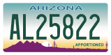 Arizona, Apportioned (AB-12345/AB12345)