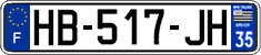 French license plate, SIV (ordinary)