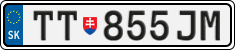License plate of Slovakia, Cars