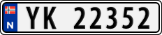 License plate of Norway, Cars