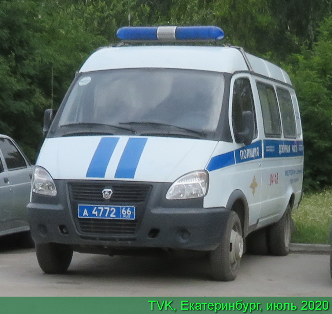 а 4772 66, GAZ 3221 ГАЗель 32215 Police Van, facelift, 2003–