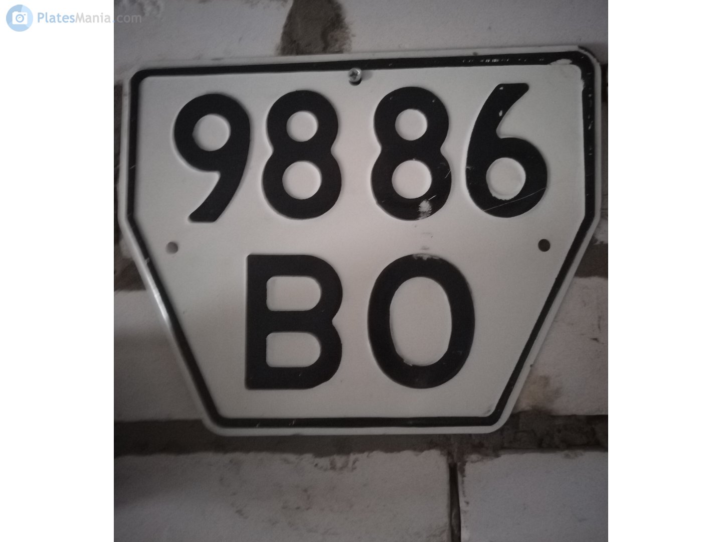 9886 ВО, License plate without vehicle 
