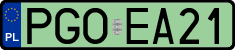 License plates of Poland, Electric vehicles