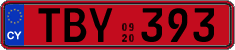 License plate of Cyprus, Rental cars