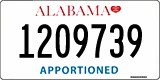 Alabama, Apportioned (1234567)