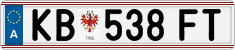 License plate of Austria, Regular plates