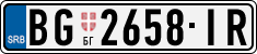 License plate of Serbia, Cars