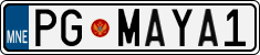 License plate of Montenegro, Vanity Plates