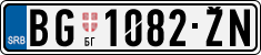License plate of Serbia, Cars