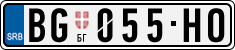 License plate of Serbia, Cars
