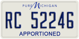 Michigan, Apportioned (RA 12345)