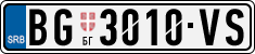 License plate of Serbia, Cars