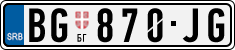 License plate of Serbia, Cars