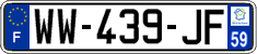 French license plate, SIV (temporary)