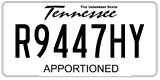 Tennessee, Apportioned