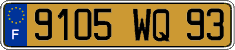 French license plate, FNI