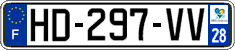 French license plate, SIV (ordinary)