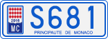 License plate of Monaco, Cars