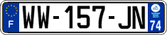 French license plate, SIV (temporary)