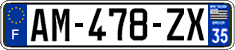 French license plate, SIV (ordinary)